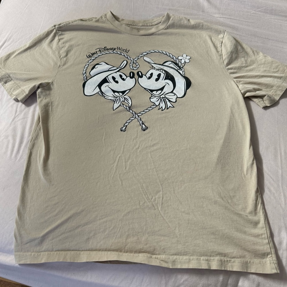 Disney Cream Mickey and Minnie Graphic Tee